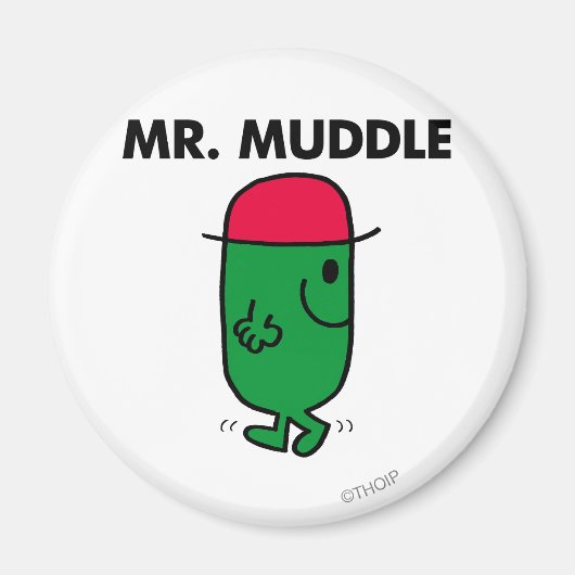 Mr Muddle | Achteruit lopen Magneet (Voorkant)