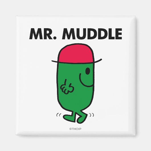 Mr Muddle | Achteruit lopen Magneet (Voorkant)