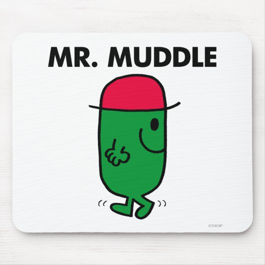 Mr Muddle | Achteruit lopen Muismat (Voorkant)