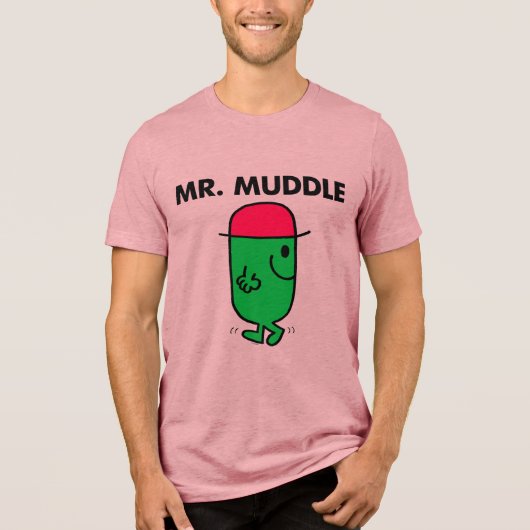 Mr Muddle | Achteruit lopen Tri-Blend Shirt (Voorkant)
