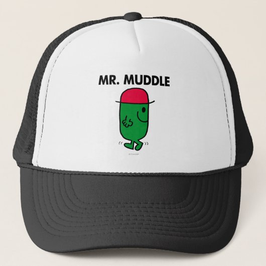 Mr Muddle | Achteruit lopen Trucker Pet (Voorkant)