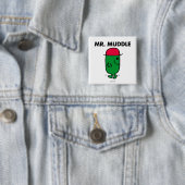 Mr Muddle | Achteruit lopen Vierkante Button 5,1 Cm (In situ)