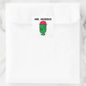 Mr Muddle | Achteruit lopen Vierkante Sticker (Tas)