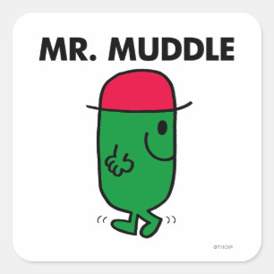 Mr Muddle   Achteruit lopen Vierkante Sticker