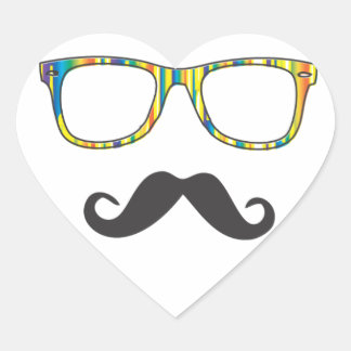 Mr Mustache Hipster Hart Sticker