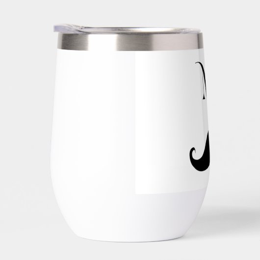 Mr. Mustache wijnglas voor hem (Rechts)