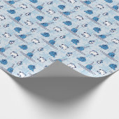 Mr. Narwhal Blue Snowflake Pattern Cadeaupapier (Hoek)