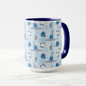 Mr. Narwhal Blue Snowflake Pattern Mok (Voorkant rechts)
