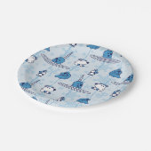 Mr. Narwhal Blue Snowflake Pattern Papieren Bordje (Gekanteld)