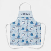 Mr. Narwhal Blue Snowflake Pattern Schort (Voorkant)