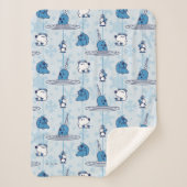 Mr. Narwhal Blue Snowflake Pattern Sherpa Deken (Voorkant)