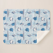 Mr. Narwhal Blue Snowflake Pattern Sherpa Deken (Voorkant (horizontaal))