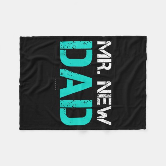 Mr. New Dad . Funny New Dad Tee Shirts  Fleece Deken (Voorkant (Horizontaal))