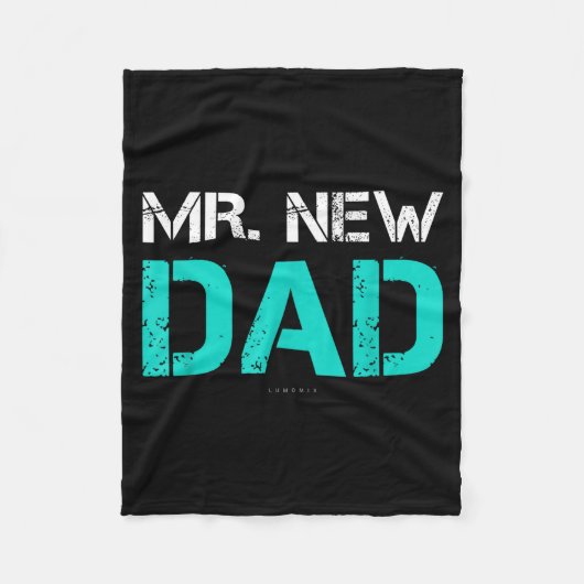 Mr. New Dad . Funny New Dad Tee Shirts Fleece Deken (Voorkant)