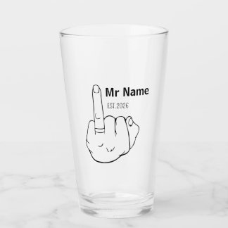 Mr Newly Wed Personalised Engagement Ring Finger Glas