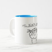 Mr Ninja Cookie Tweekleurige Koffiemok (Voorkant links)