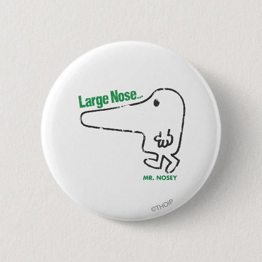 Mr Nosey | Grote neus Ronde Button 5,7 Cm (Voorkant)