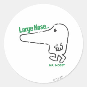 Mr Nosey   Grote neus Ronde Sticker