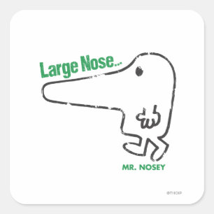 Mr Nosey   Grote neus Vierkante Sticker