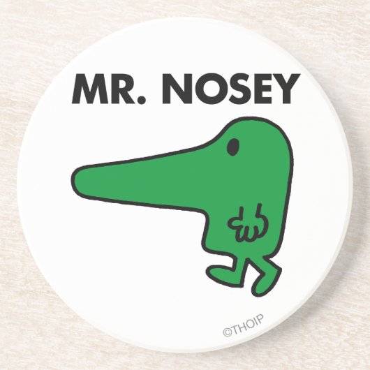Mr Nosey | Leiding door een neus Zandsteen Onderzetter (Voorkant)