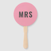 Mr of Mrs.? | Bride Groom Pink Blue Weddenschap Handwaaier (Voorkant)