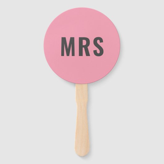 Mr of Mrs.? | Bride Groom Pink Blue Weddenschap Handwaaier (Voorkant)