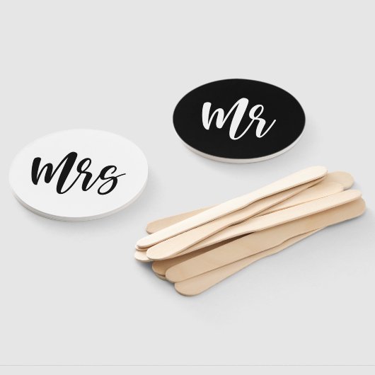 Mr of Mrs Modern minimal Wedding Game Handwaaier (Niet-gemonteerd)