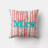 Mr of Mrs personalizes Birch Tree Kussens (Achterkant)