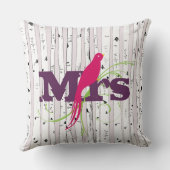 Mr of Mrs personalizes Birch Tree Kussens (Achterkant)