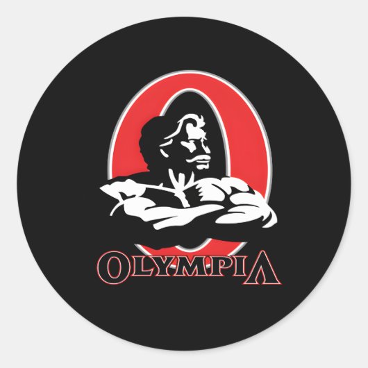 Mr Olympia Bodybuilding Fitness Gym Ronde Sticker (Voorkant)