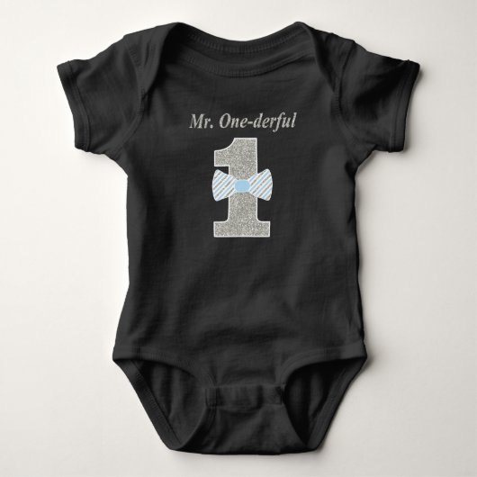 Mr ONE-derful Baby Jersey Bodysuit, Mr Onederful Romper (Voorkant)