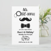 Mr. ONE-derful mustache and bowtie 1st birthday Kaart (Staand voorkant)