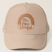 Mr. One Derful Trucker Hat | Stijlvolle eerste ver Pet (Voorkant)