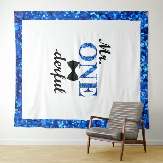 Mr. Onederful 1e verjaardag achtergrond Wandkleed (In Situ (horizontaal))