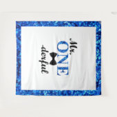 Mr. Onederful 1e verjaardag achtergrond Wandkleed (Voorkant (horizontaal))