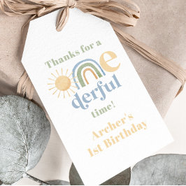 Mr. Onederful 1e Verjaardag Bijgesneden Dank u Lab Cadeaulabel