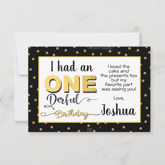 Mr Onederful 1e Verjaardag dank u briefkaart (Voorkant)