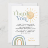 Mr. Onederful 1e verjaardag regenboog bedankje Kaart (Voorkant)