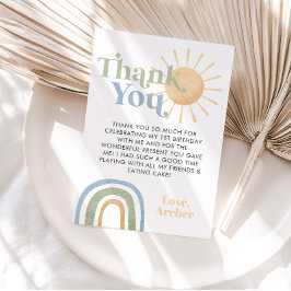 Mr. Onederful 1e verjaardag regenboog bedankje Kaart