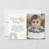 Mr. Onederful 1e verjaardag regenboog foto Bedankkaart (Voorkant)