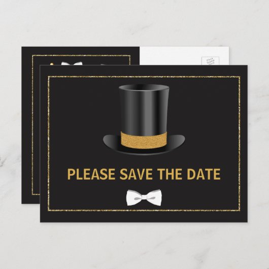 Mr. ONEderful 1st Birthday Save the Date Briefkaar Aankondigingskaart (Voorkant / Achterkant)