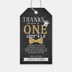 Mr ONEderful 1st verjaardagsfeestje dank u Cadeaulabel