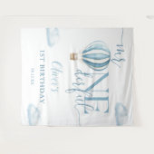 Mr. Onederful Balloon 1st Birthday Foto Achtergron Wandkleed (Voorkant (horizontaal))