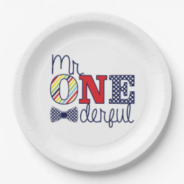 Mr ONEderful Birthday Party - Papieren Borden 9" Bordje