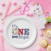 Mr ONEderful Birthday Party - Papieren Borden 9" Papieren Bordje (Feest)