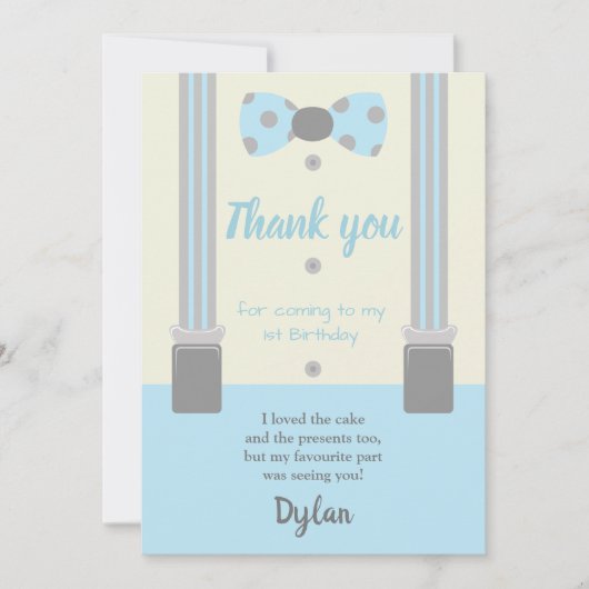 Mr. Onederful blauw en grijs boog stropdas Kaart (Voorkant)