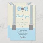 Mr. Onederful blauw en grijs boog stropdas Kaart (Voorkant / Achterkant)