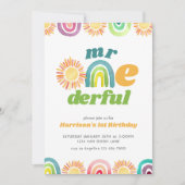 Mr ONEderful Boho Eerste Verjaardag Regenboog Kaart (Voorkant)