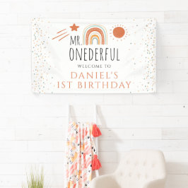 MR. Onederful Boho Rainbow 1st Birthday Welcom Sig Spandoek