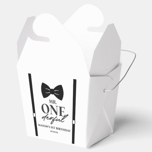 Mr ONEderful Bowtie Eerste 1e verjaardagsfeestje Bedankdoosjes (Geopend)